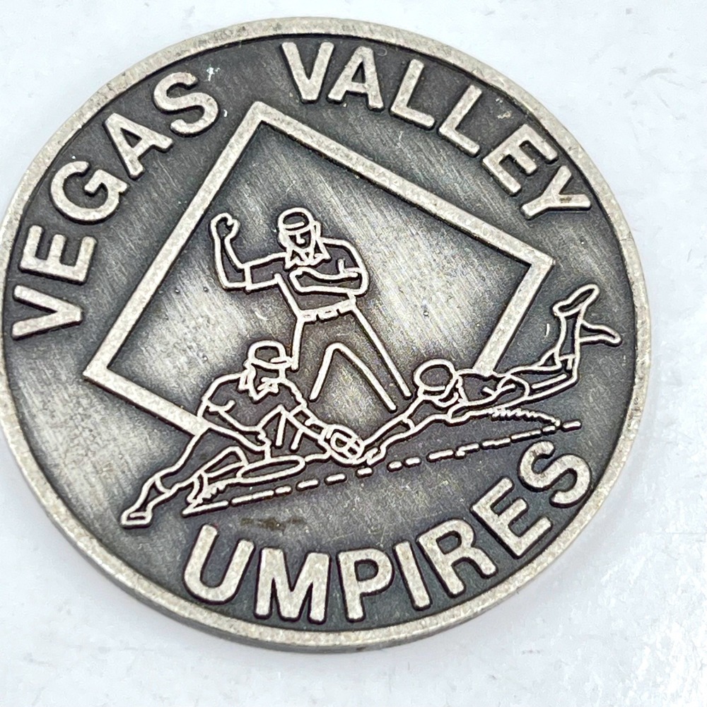 VTG Vegas Valley Umpires Baseball Challenge Coin, Pewter Tone Sports Memorabilia